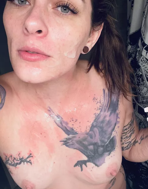 That time he busted a load on my face and tits 🤤 f(28)