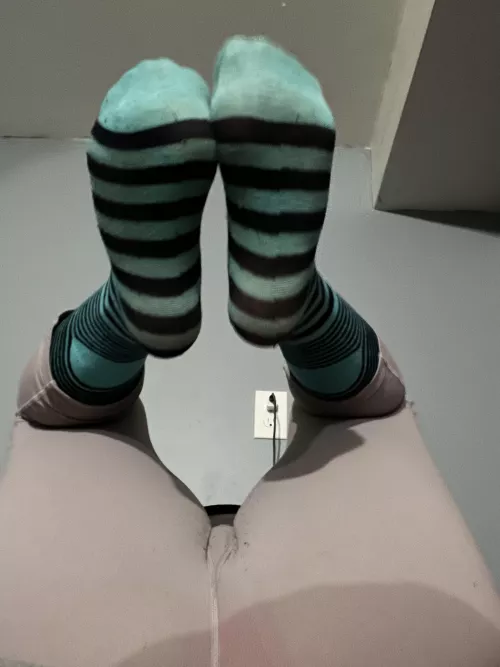 These are men socks I forced into long socks bc i like the colors /.\