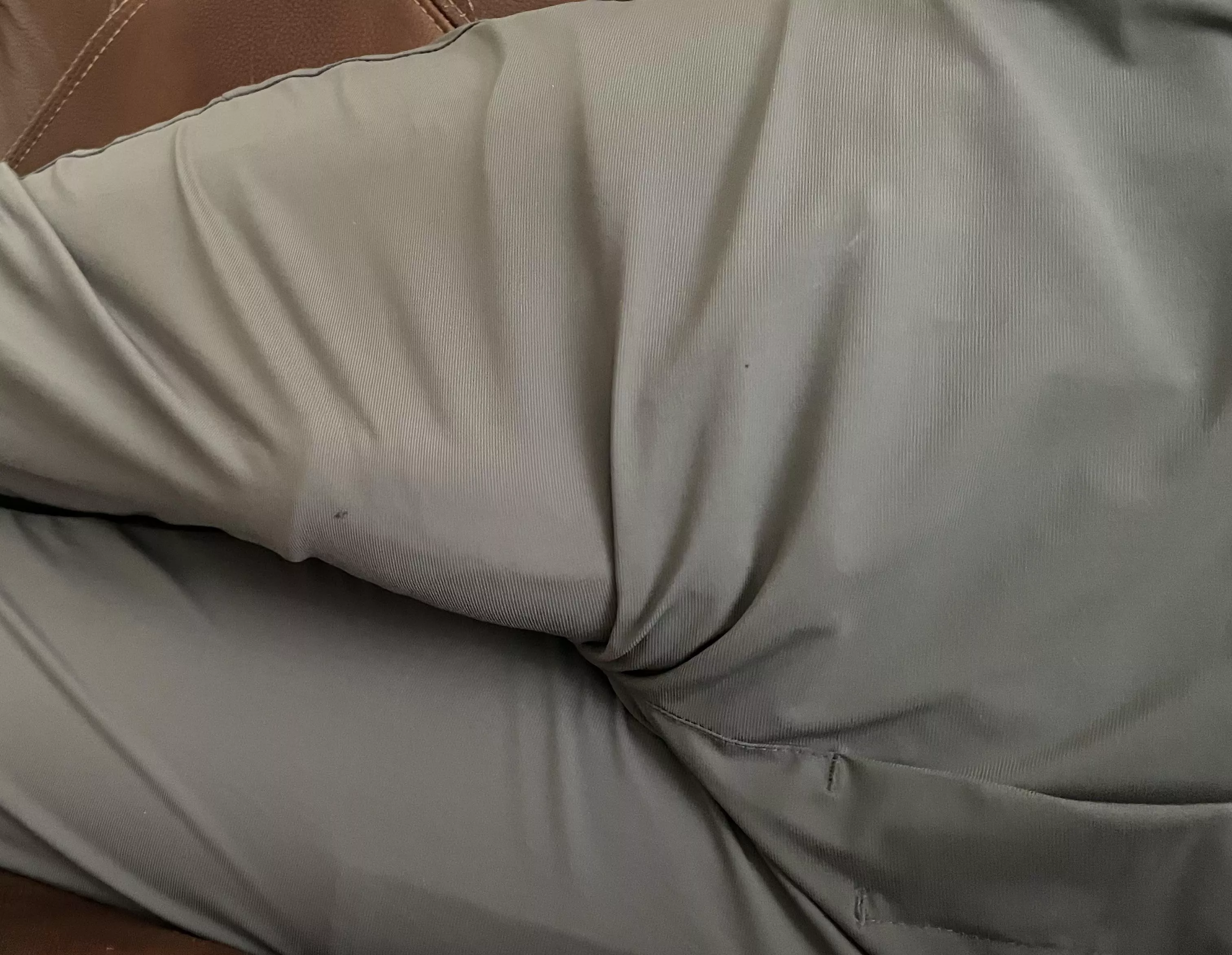 These pants are not doing a good job of hiding it