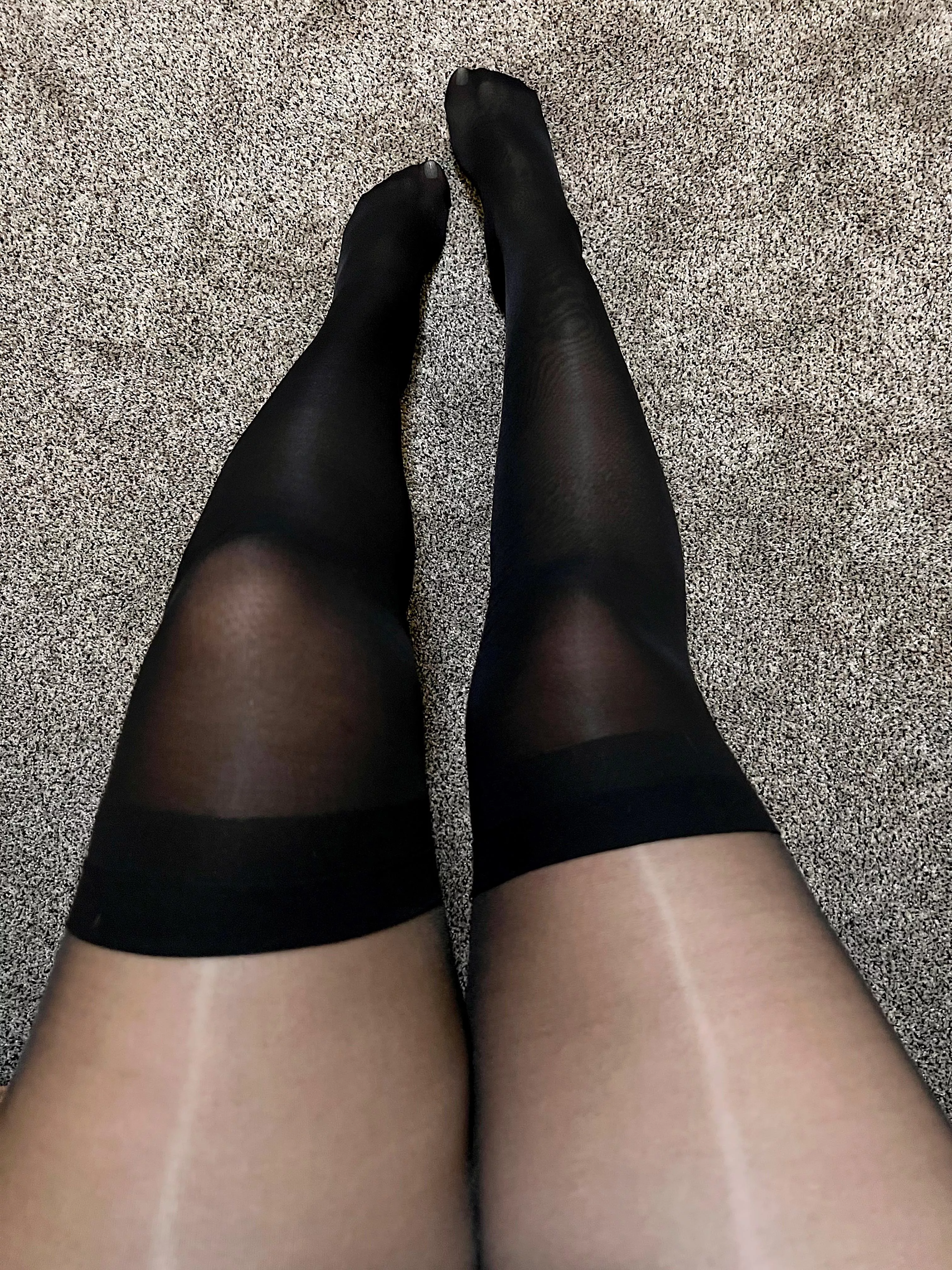 Thick thighs with thigh highs layered with my pantyhose. 😏