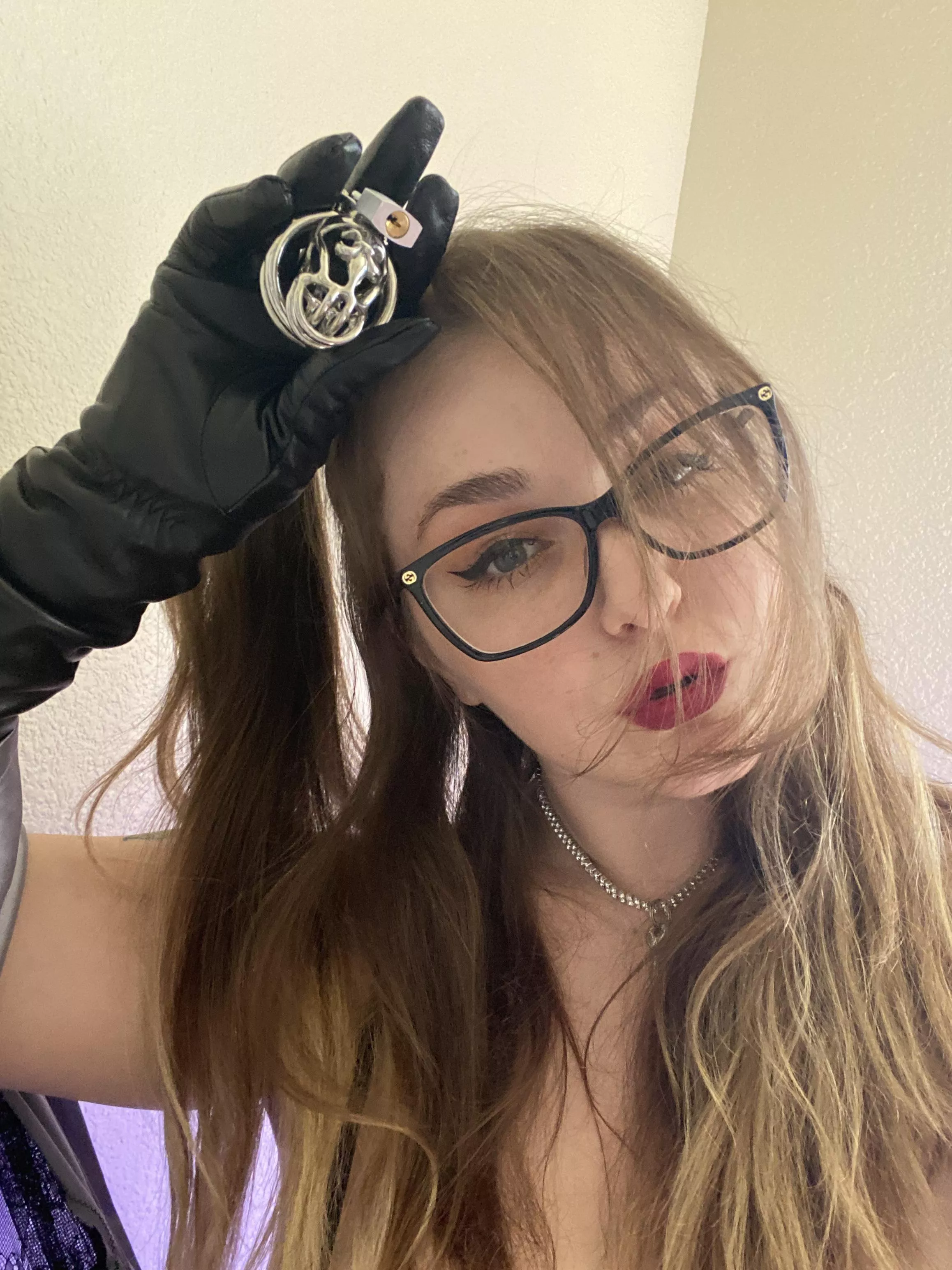 Think you can fit in my custom red chili chastity cage? 😉 I can make it fit..