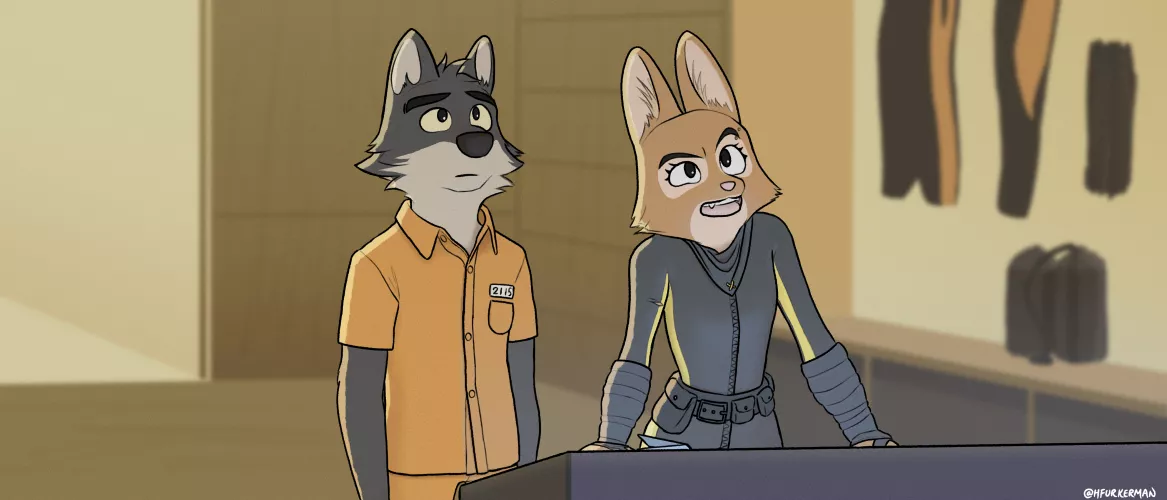 Thinking about these two... (The Bad Guys scene redraw)