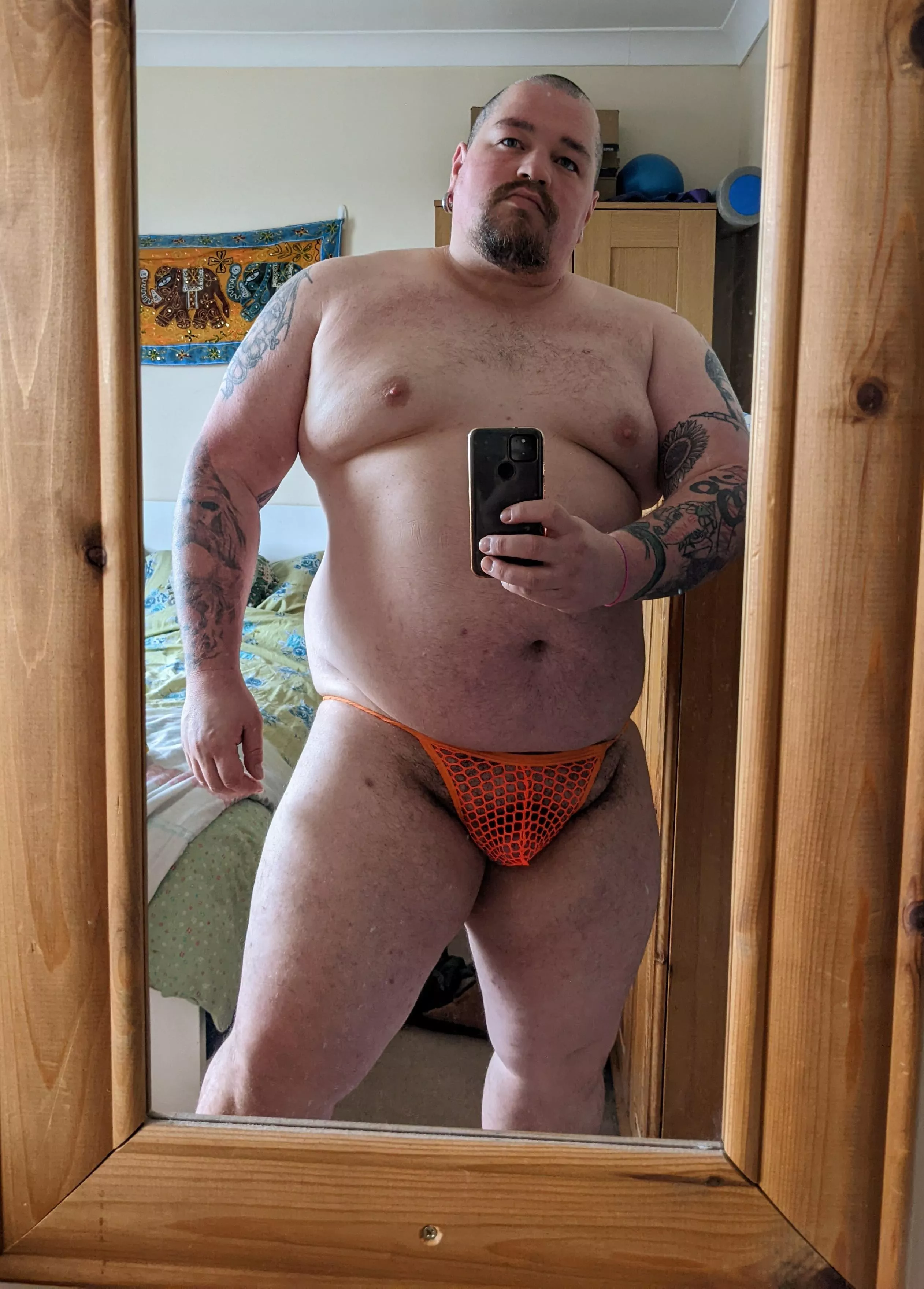 This net thong makes me so horny!