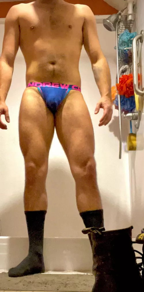 Those legs! That body! I am one lucky Daddy, that’s for damn sure! I can’t wait to rip that jock off him tonight after he’s smoked and swallow every bit of it!