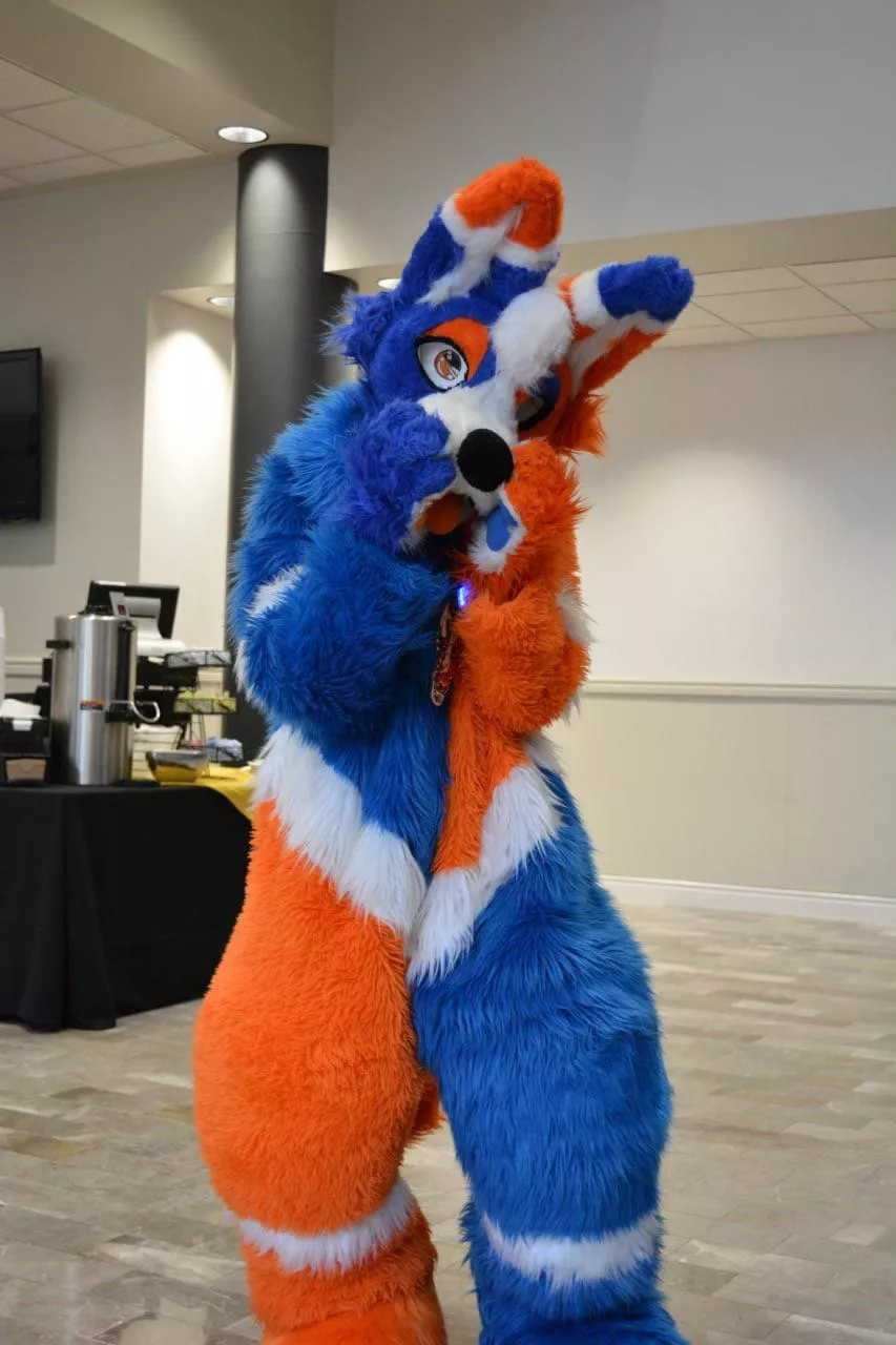 TidedPod being cute at MCFC2022 *taken months ago* 😂🧡💙 (photo taken by @FrostBite on TikTok)