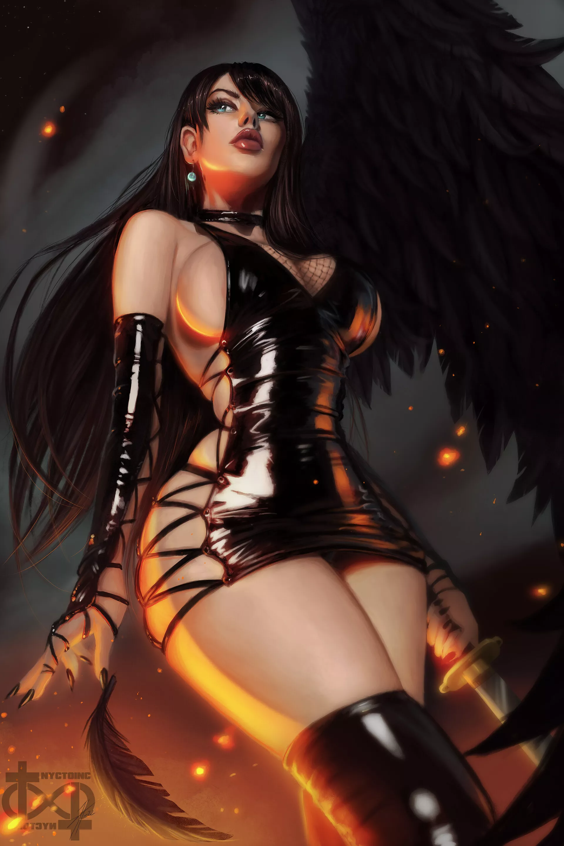 😈🖤 Tifa - One Winged Angel 🖤😈 by Nyctoinc Illustrations