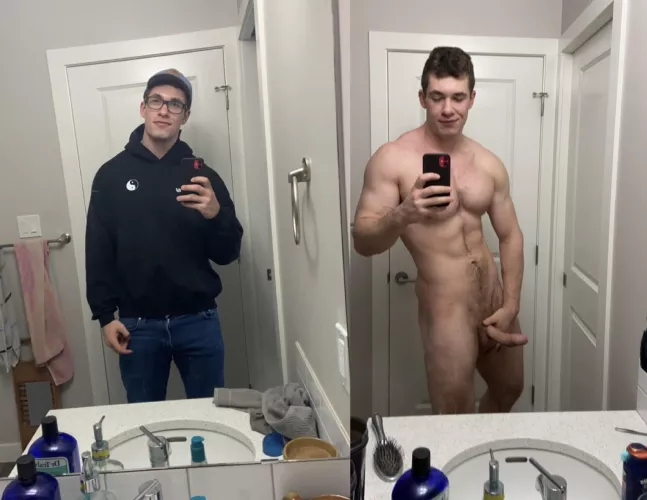 Took my sweater off by I keep the hood up on my cock 😜