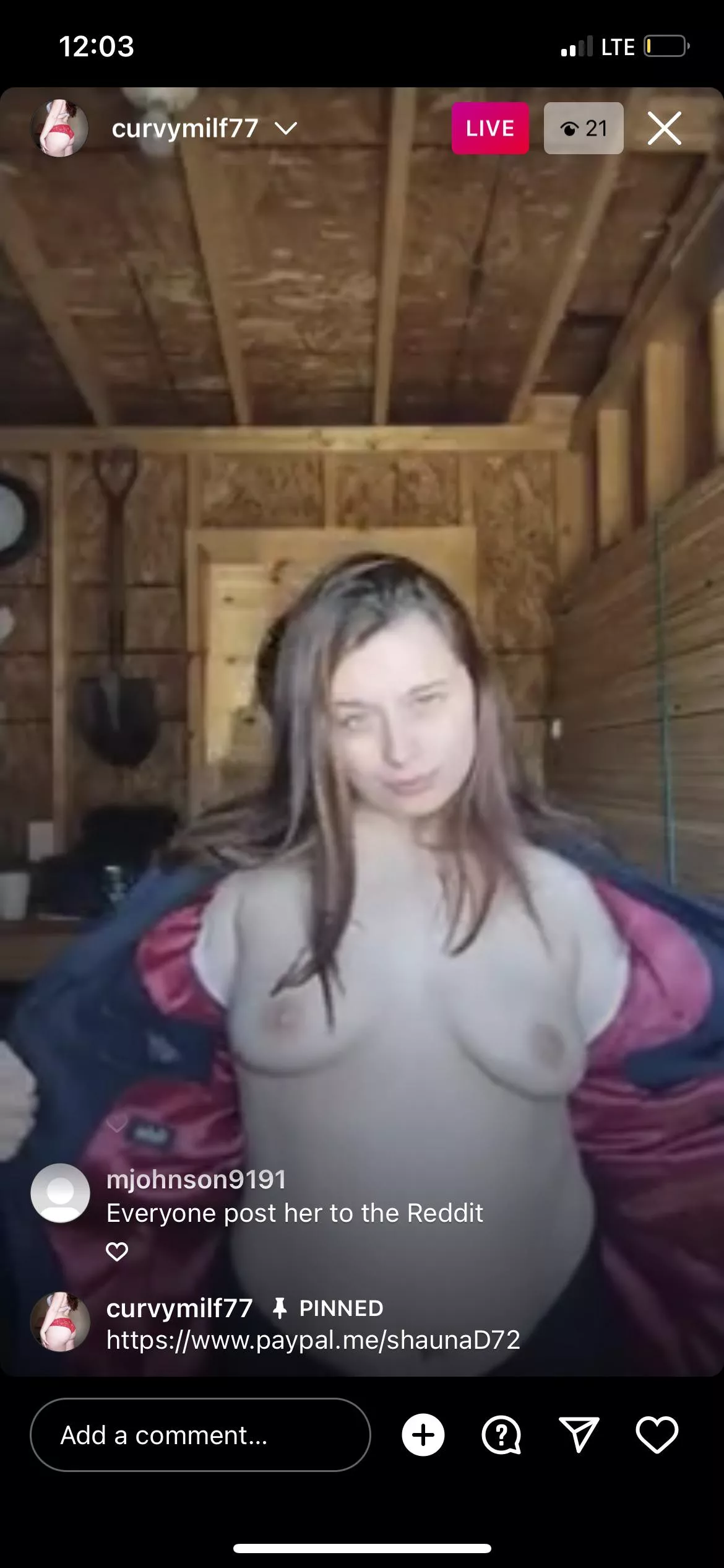 Touching herself at $150 goal