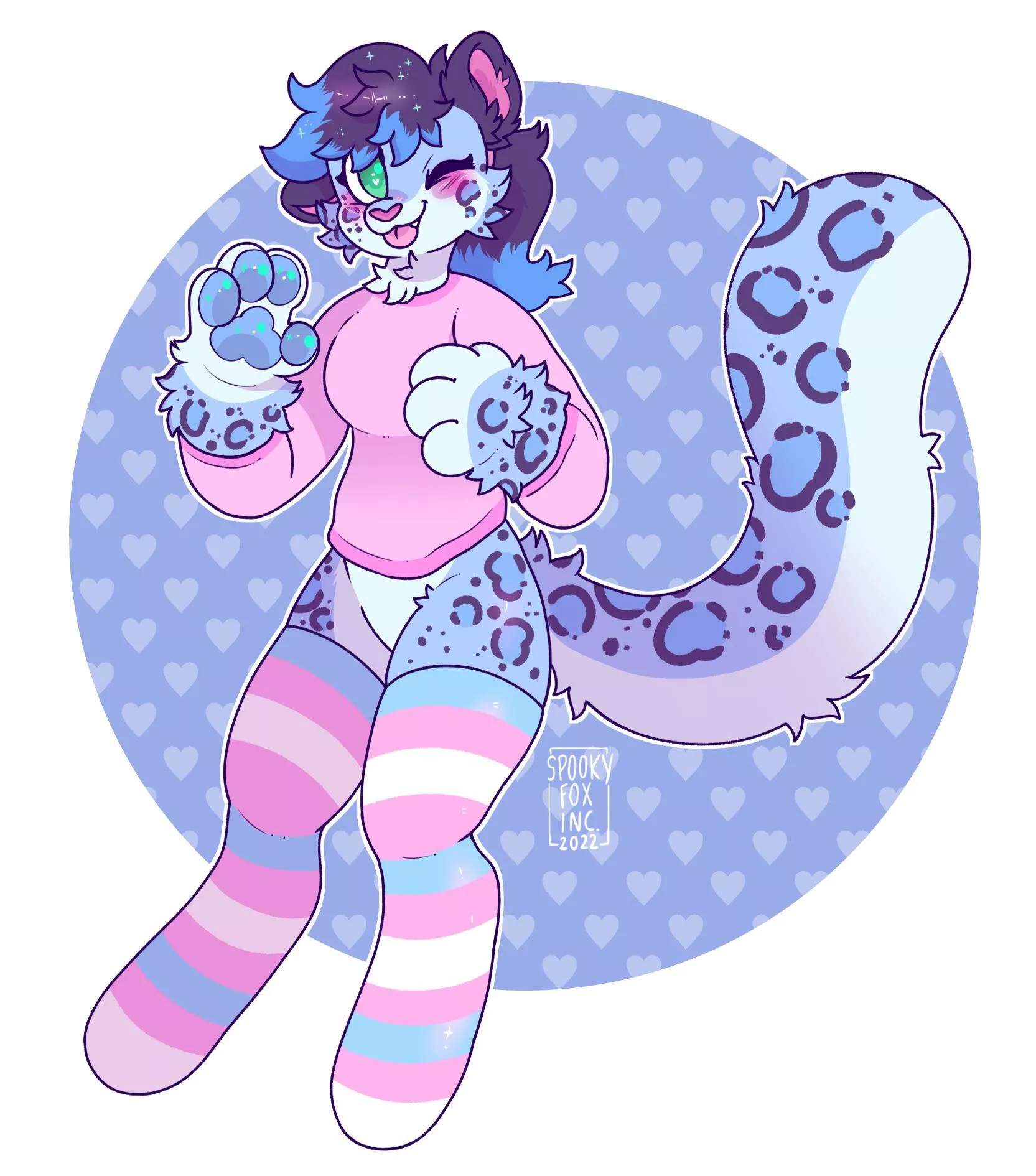 trans pride snep! <commission for celeste, art by me @spookyfoxinc on twitter>