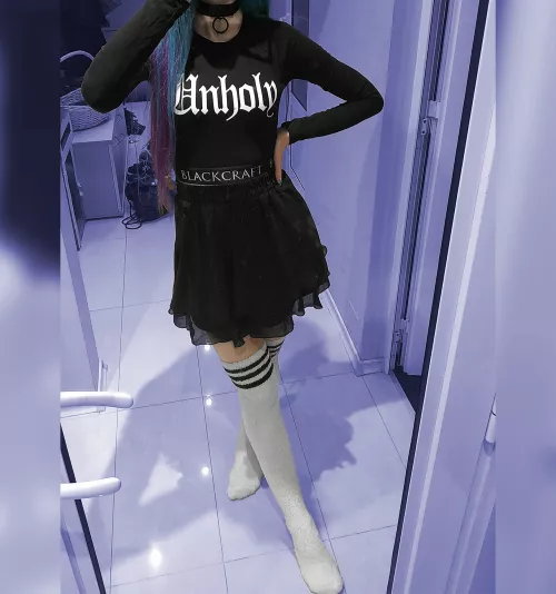 trying on an outfit for a concert tomorrow🥰 do I look (f)uckable in it?😁