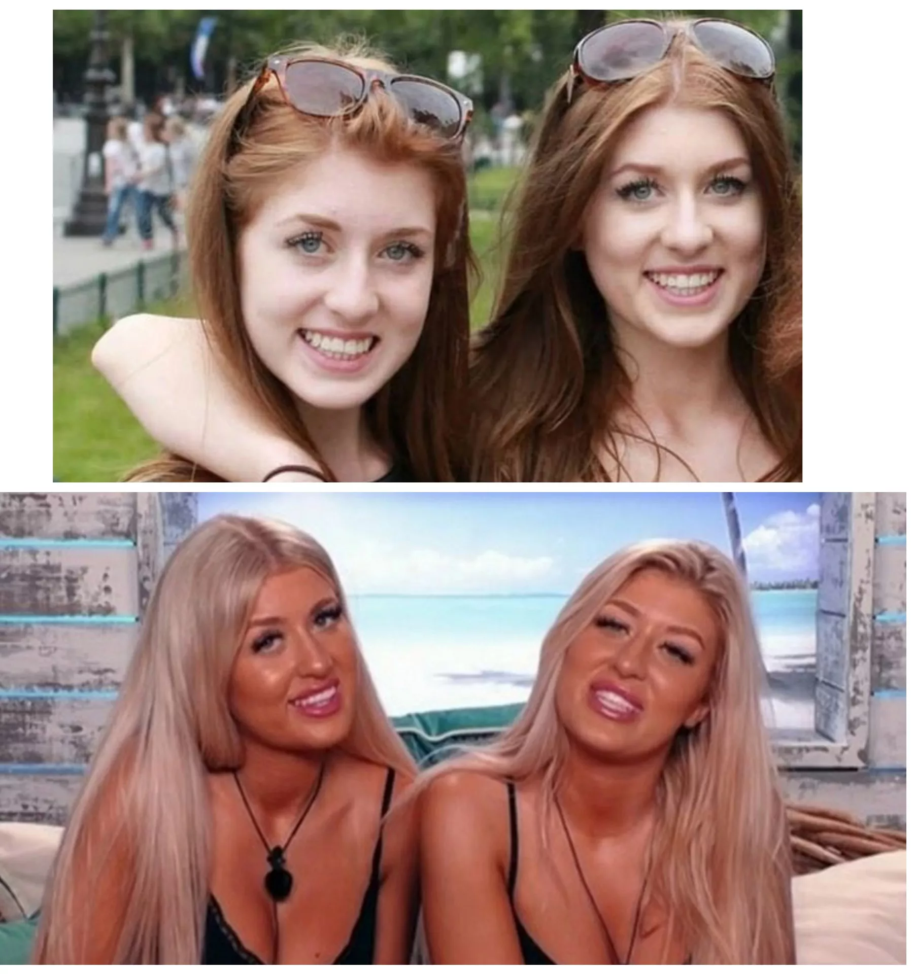 Twins currently appearign on Love Island UK. I saw this, and thought of you pervs‚??