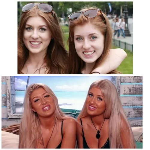 Twins currently appearign on Love Island UK. I saw this, and thought of you pervs‚??