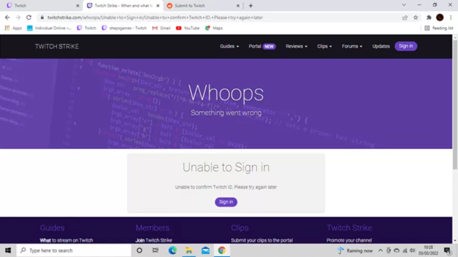 twitch strike - is anyone else getting this when logging in?