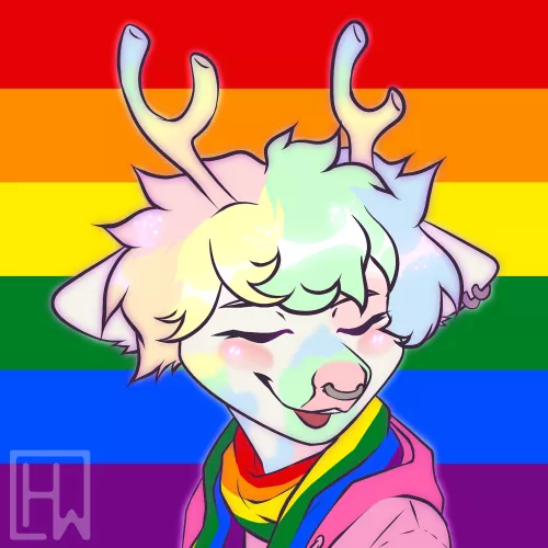 umm, I want to say something: I'm officially coming out as gay! (art by shafi#2806 on Discord!)
