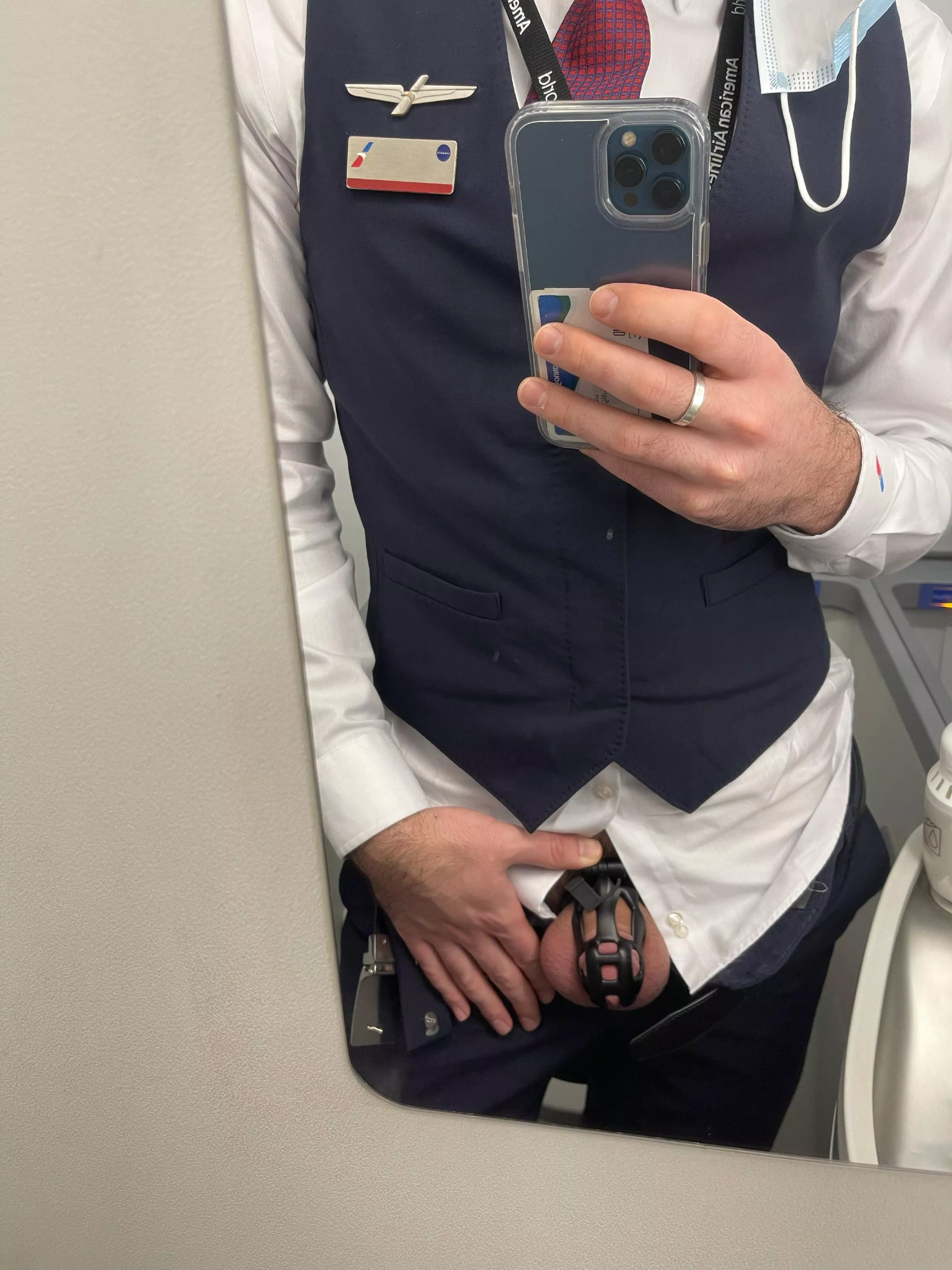 Uniformed and caged ✈️🔐