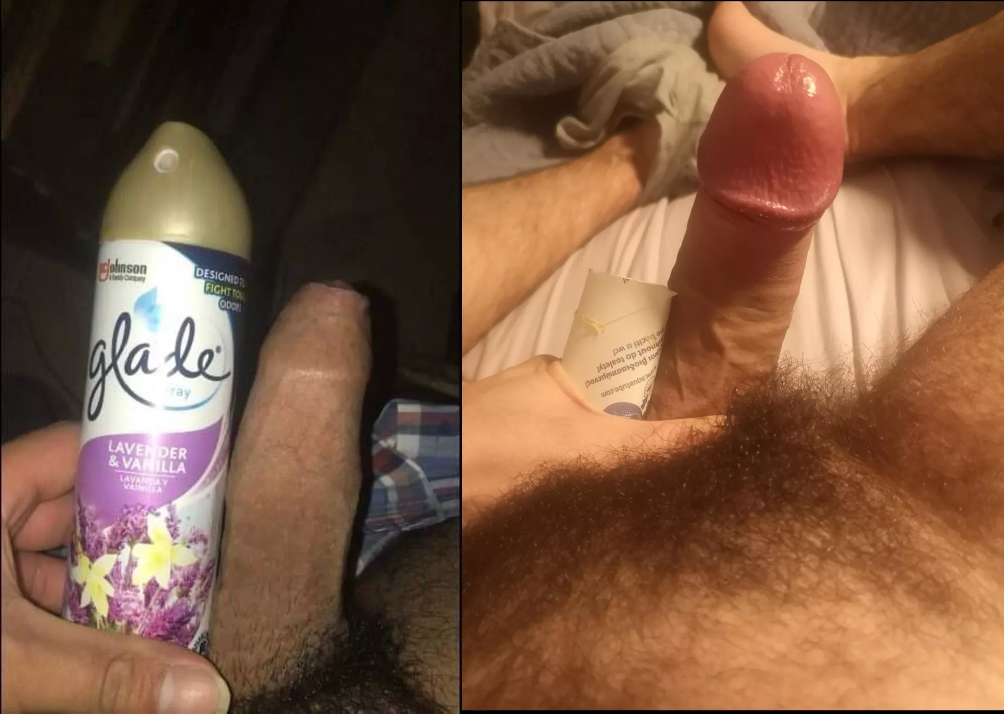 u/Str8BrownCock (left) and me. It was a close one but his huge cock is bigger than mine!