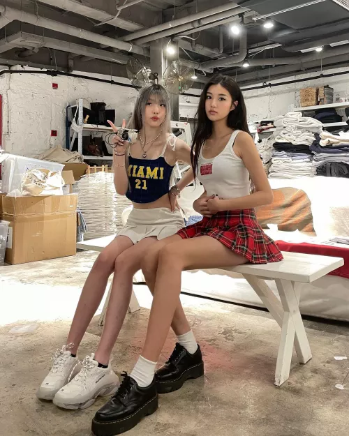 Vest and short skirts