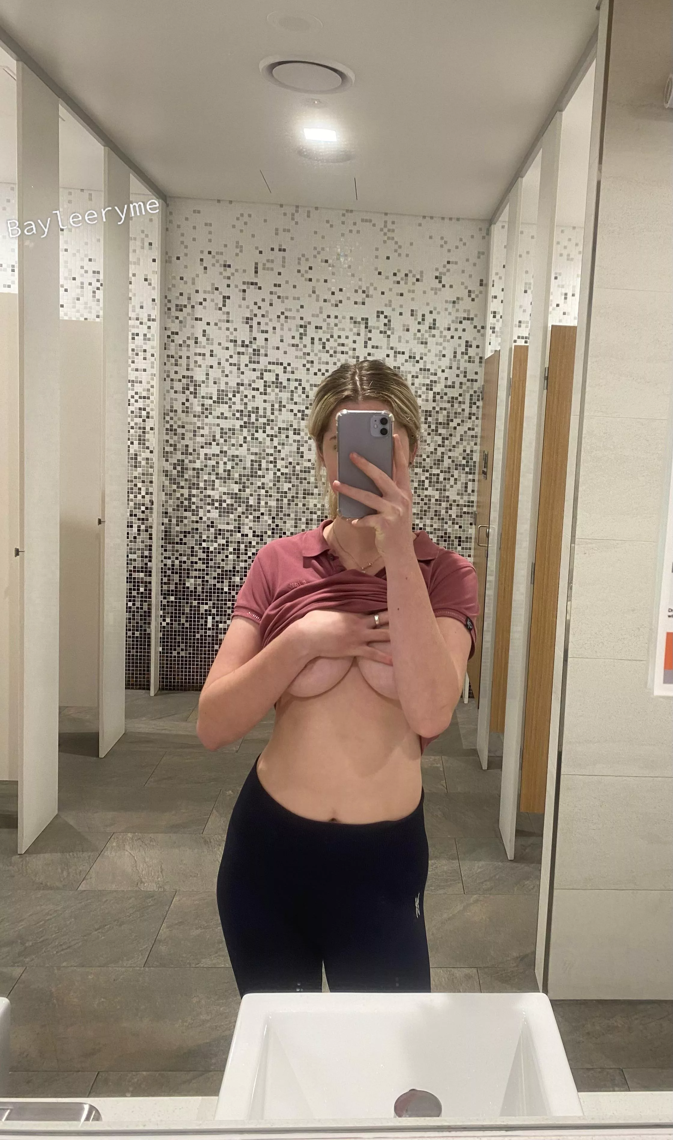 Waiting for the last person in the stall to walk out