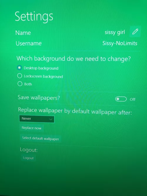 Wallclaimer, change this sissy’s background so she is reminded of her new lifestyle