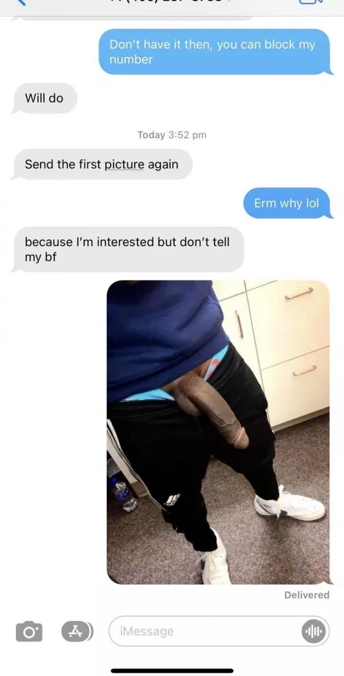 Want someone u know loyalty / bbc tested? Message me, 1/2 price, I never tell who sent me, completely discrete, also have multiple full convos for sale 👊🏾