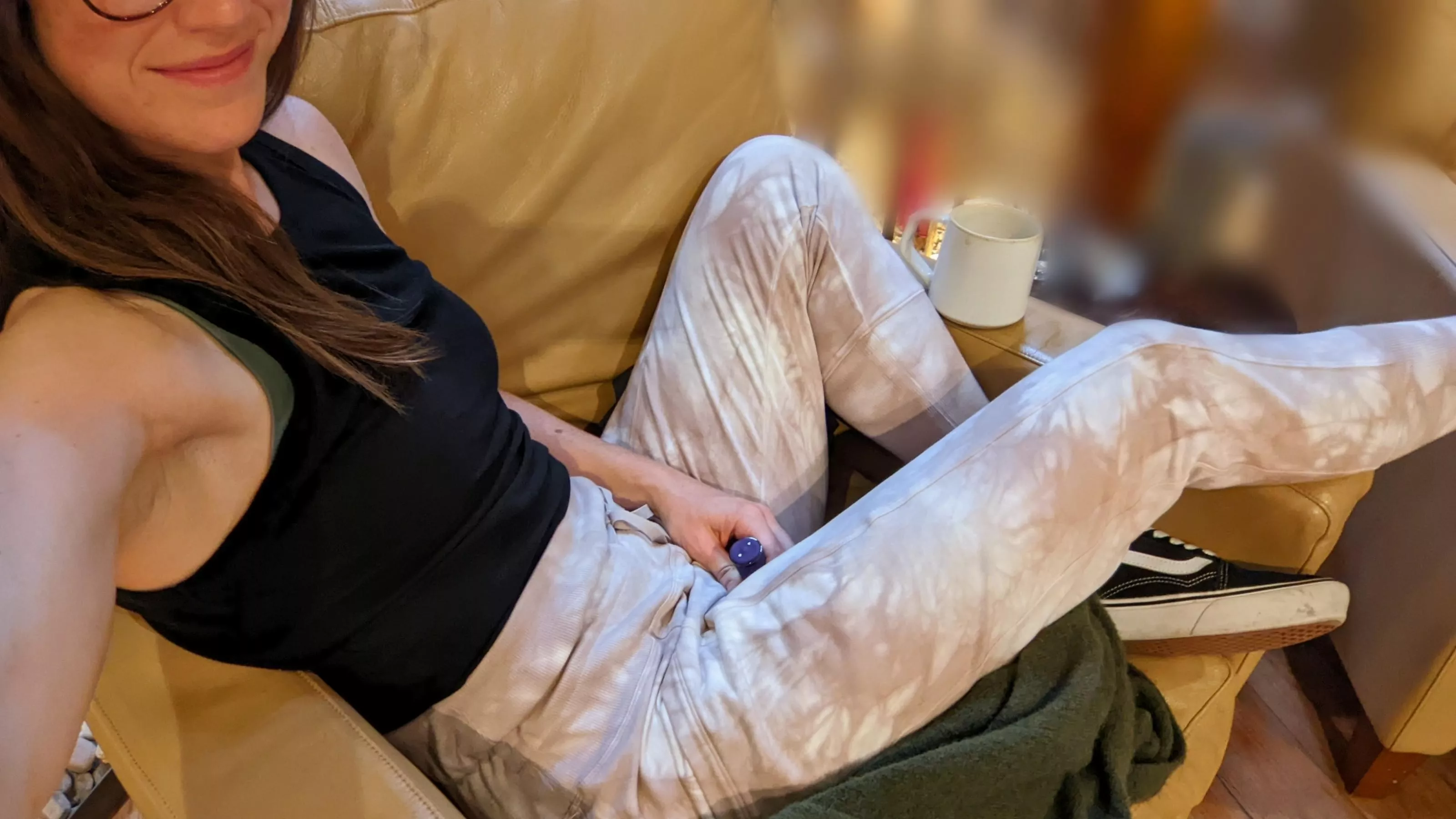 Watching porn with my vibrator in a coffee shop while a few hot guys on the next couch over talk loudly about biblical doctrine. 😏