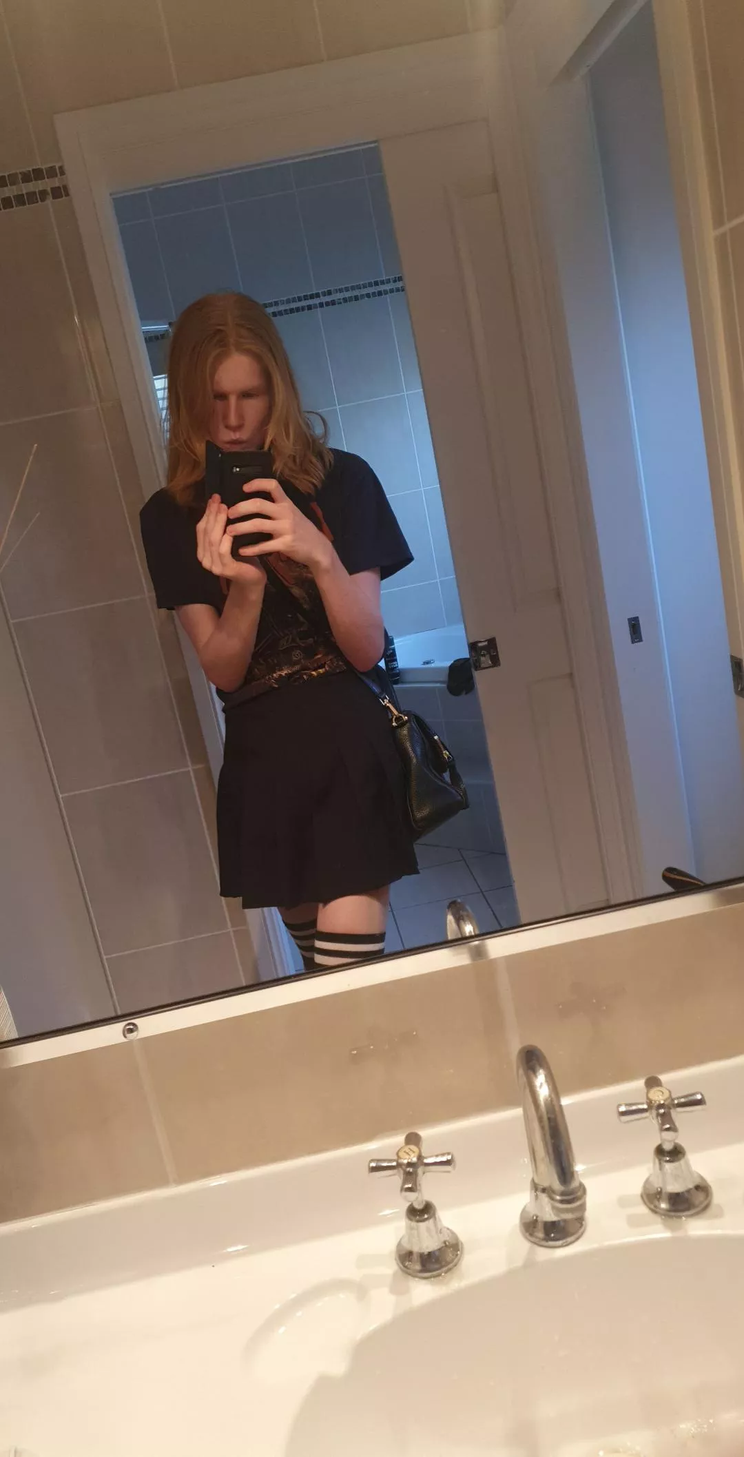 went out in public for the first time dressed as a girl