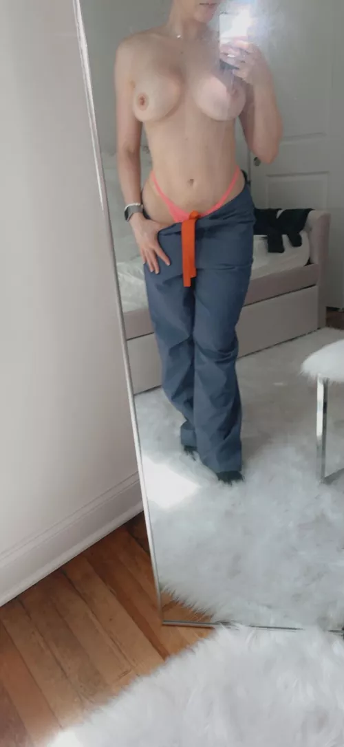 What a long day, couldn’t wait to cum home 💦😈 your (f)av mystery nurse, Savannah