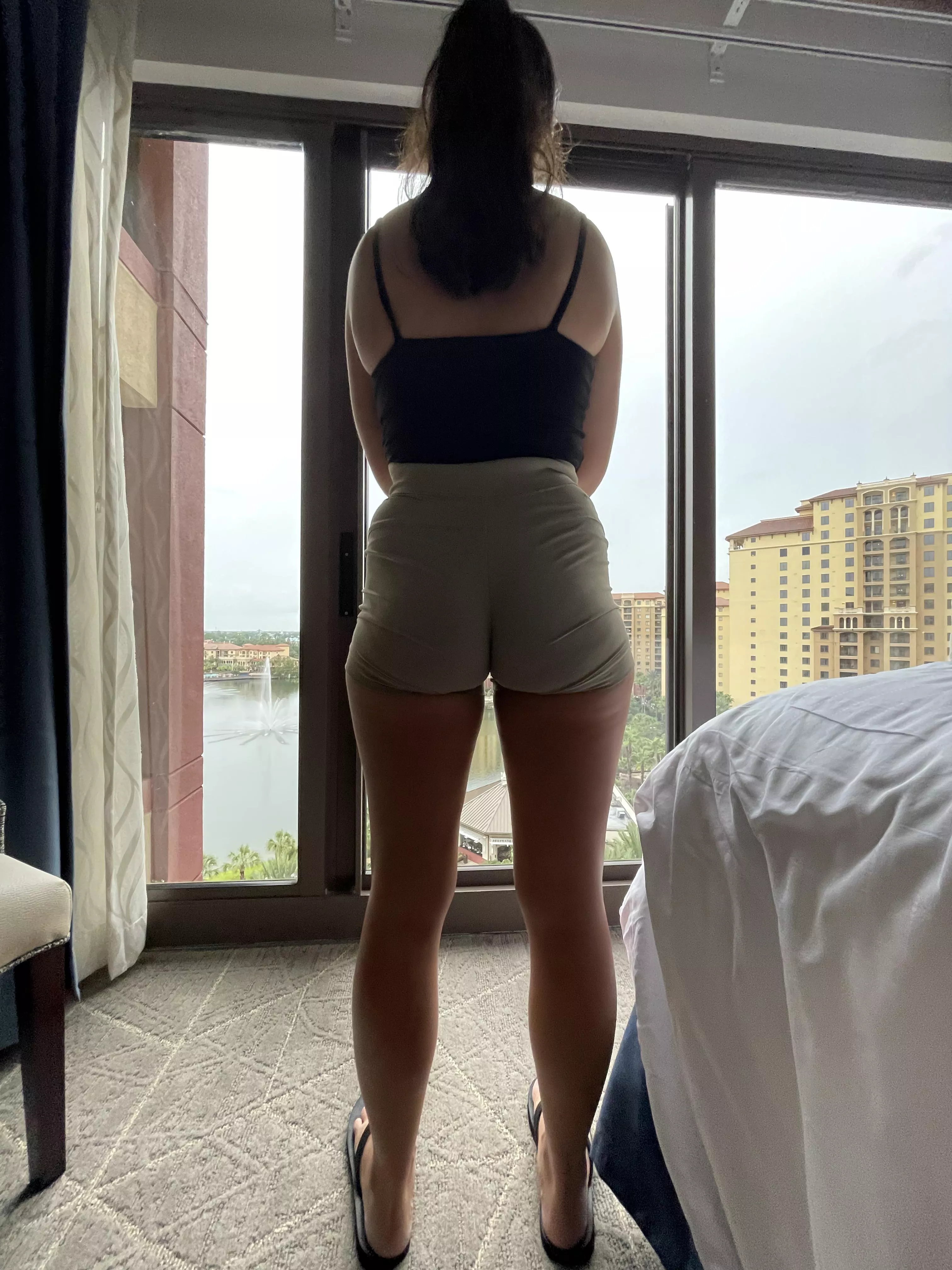 What would you do if you ran up on her like this alone in her hotel room..