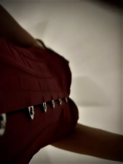 When she has you tied down and sits on your face. This is all you can see