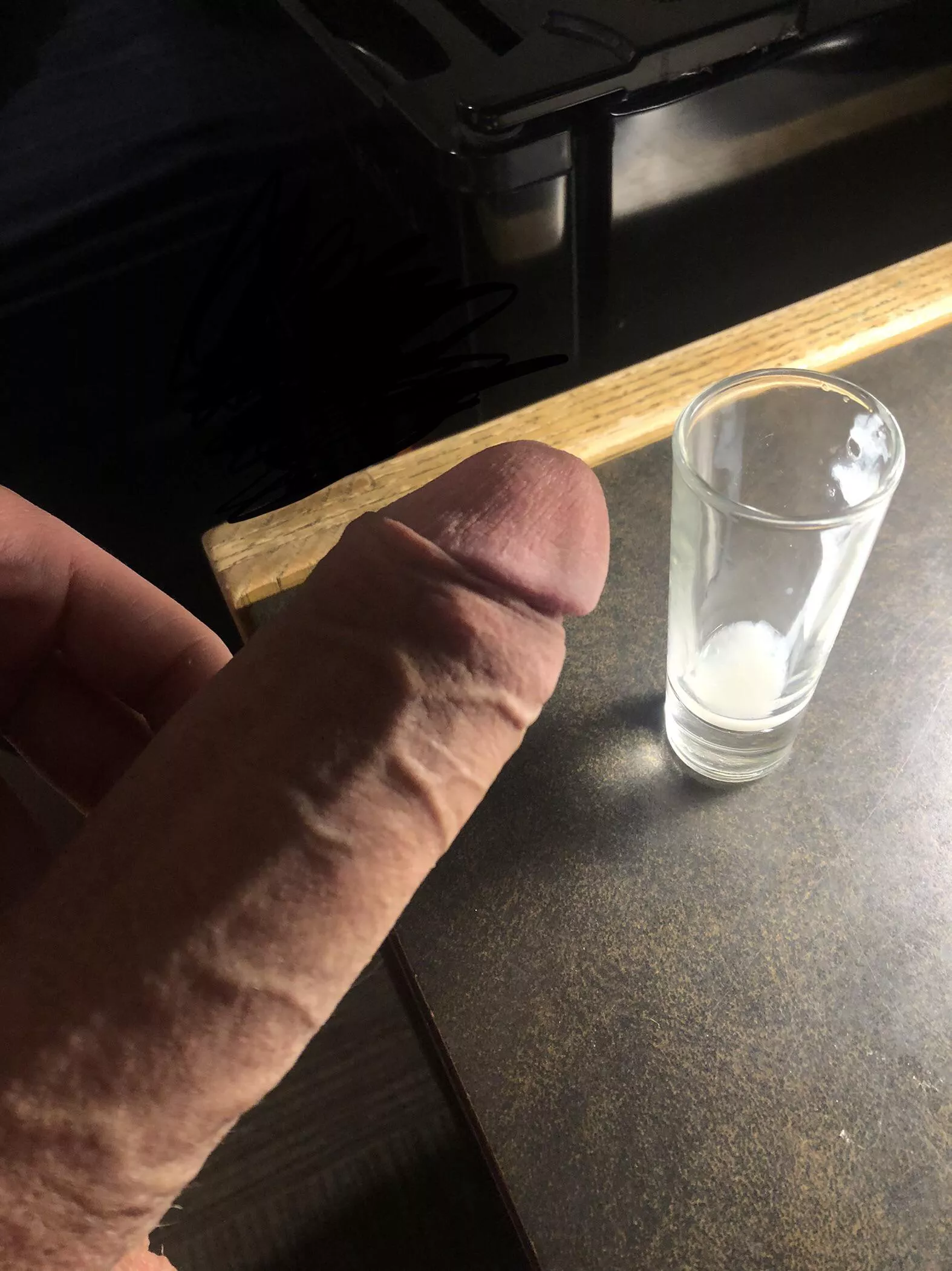 Who wants to see me save up a shot glass of cum and drink it? 😏