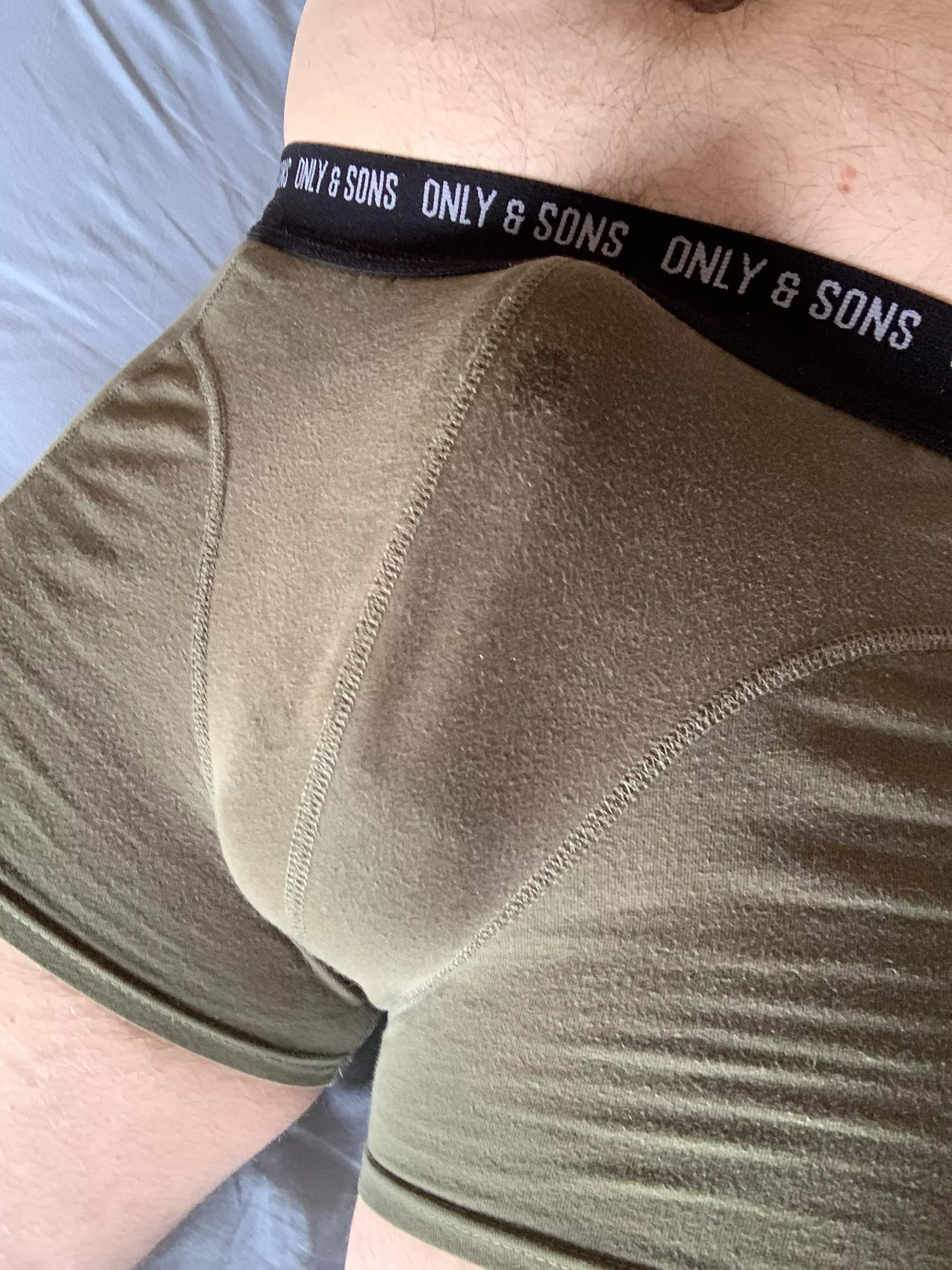 Whoops a little precum leaked onto my boxers. Who wants to drain the rest? DM me