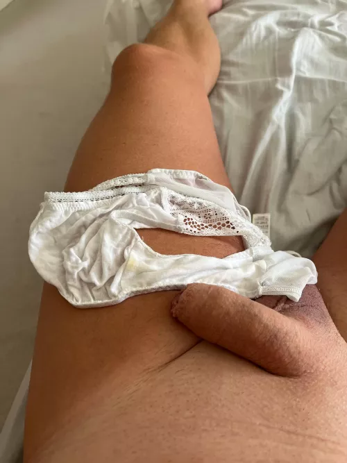 Wife’s worn knickers ready for a wank.
