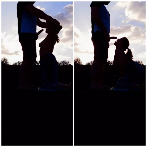 Wild sunset blowjob