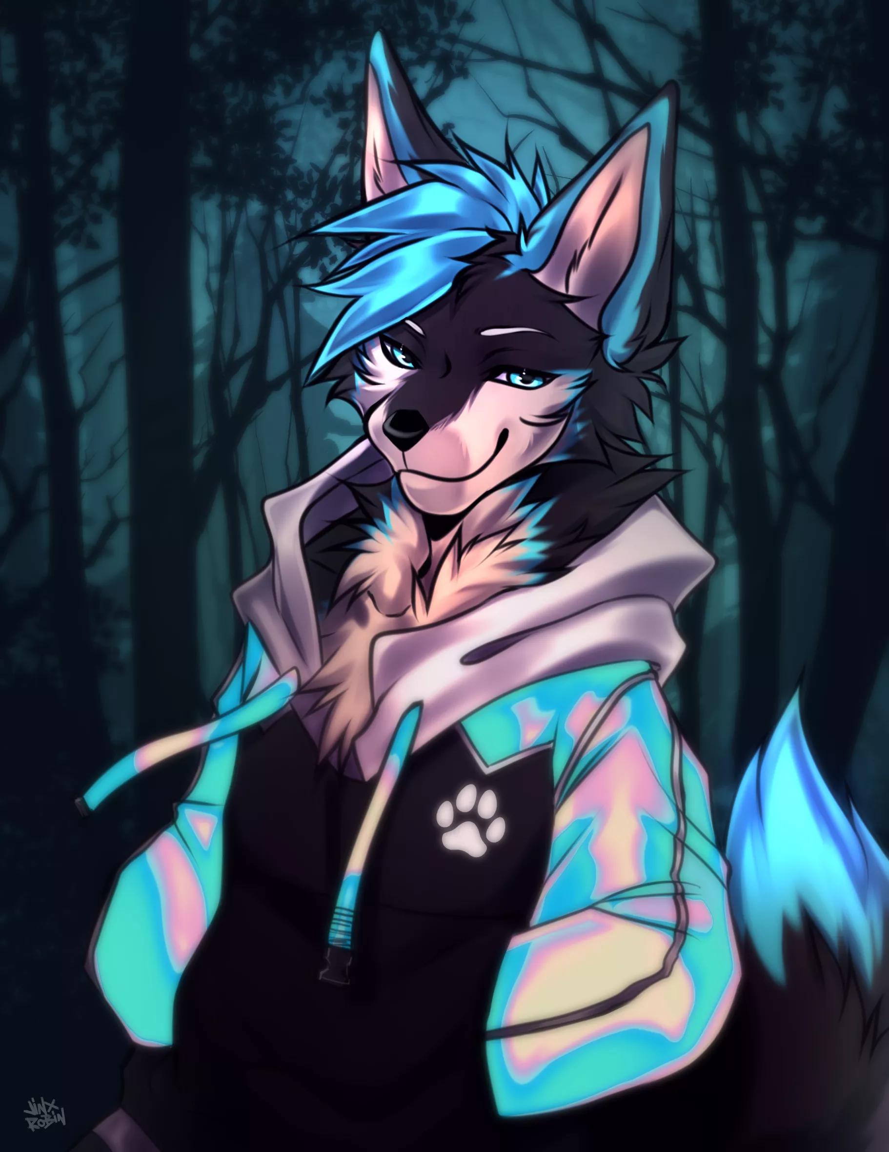 Wolfie In A Hoodie Art By (RobinJinx_) Twitter