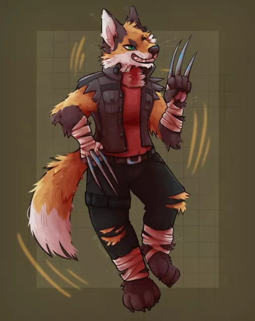 Wolverine but a fox! - Commission for fox_gazer on Twitter - Art by me!⚡