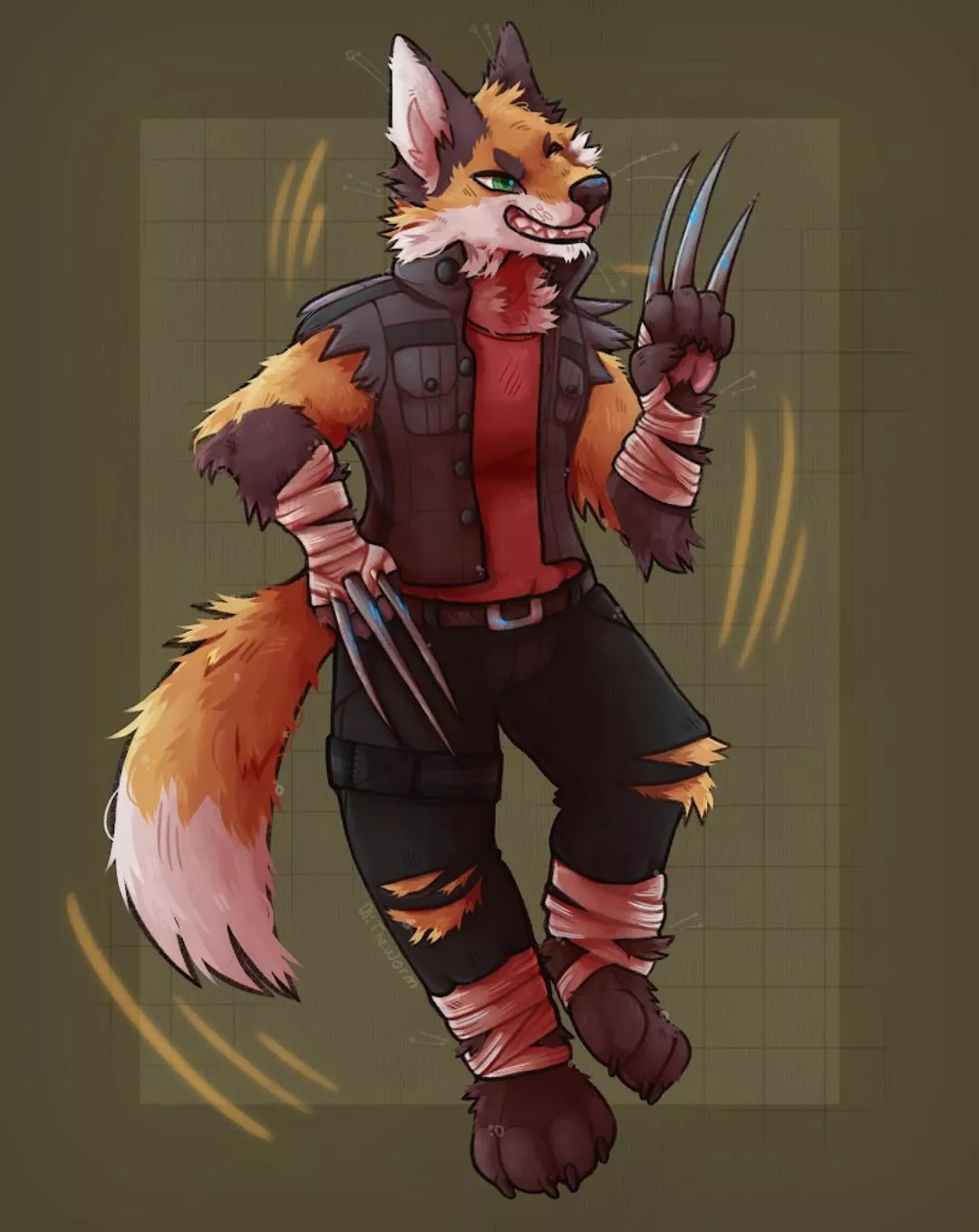 Wolverine but a fox! - Commission for fox_gazer on Twitter - Art by me!⚡