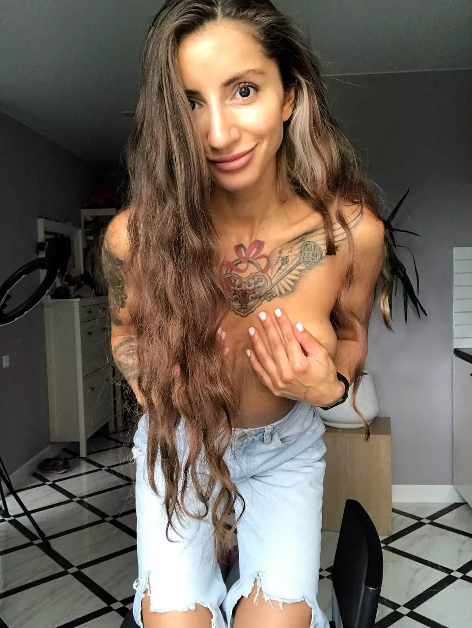 Would you hold my boobs for me already?