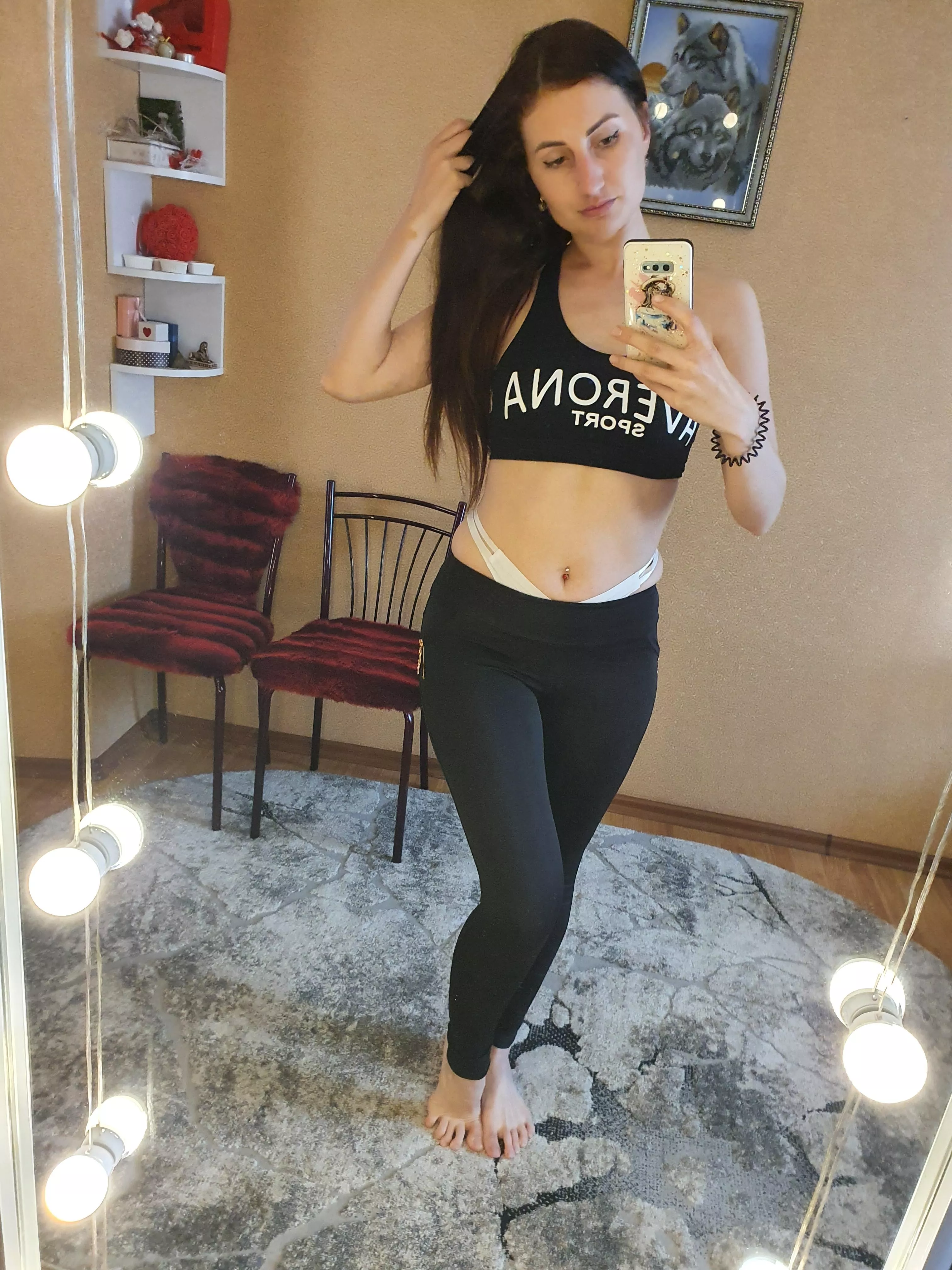 Yoga pants and white panties 🇺🇦