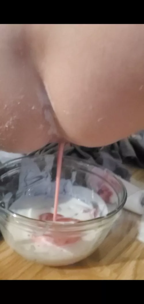 Yogurt and Strawberry sauce....