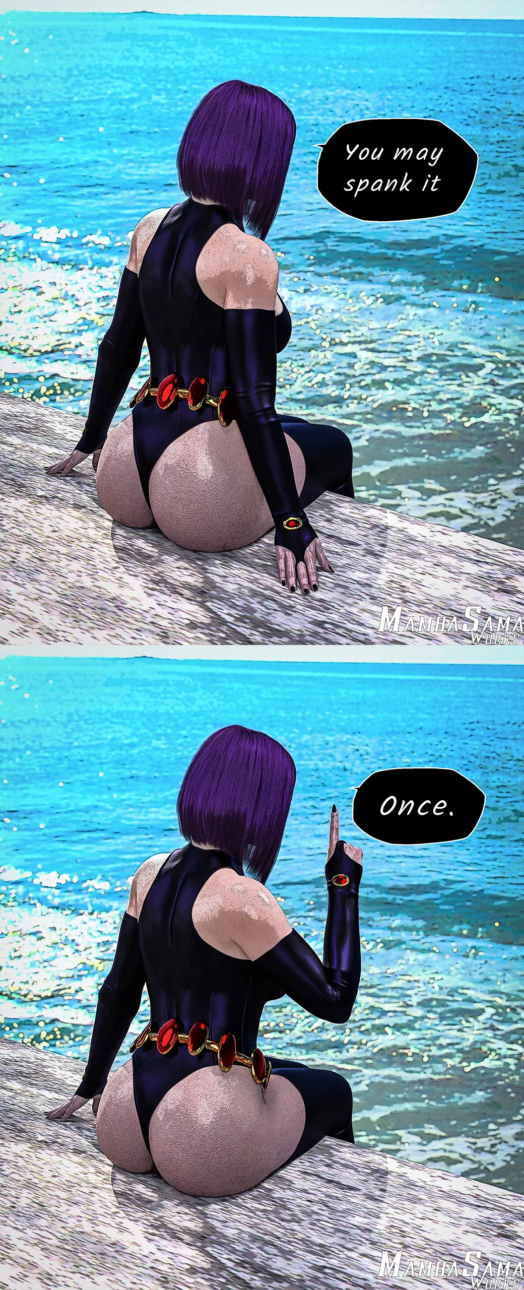 You may spank Raven once (ManbaSama)