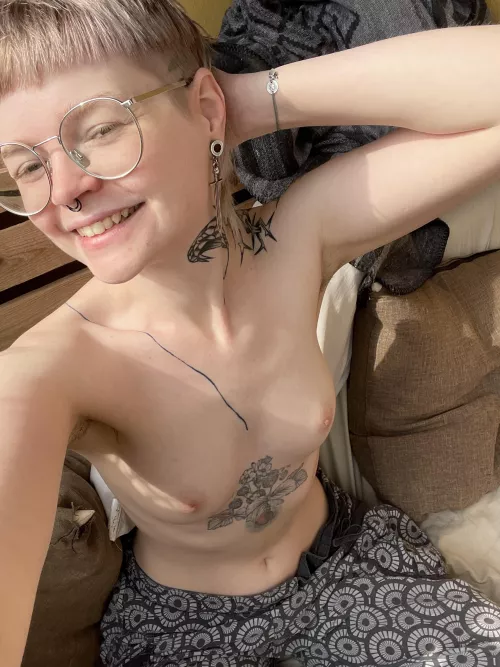 you'll always find me topless on the balcony nowadays 🔥