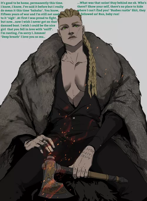 Your warrior, your wife. [Muscular woman] [warrior] [wholesome] [impending battle]