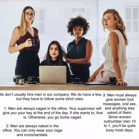 A company of women. This was inspired by a story by the same name, on Literotica. (Feet, pussy, oral, public humiliation) A company of women. This was inspired by a story by the same name, on Literotica. (Feet, pussy, oral, public humiliation)