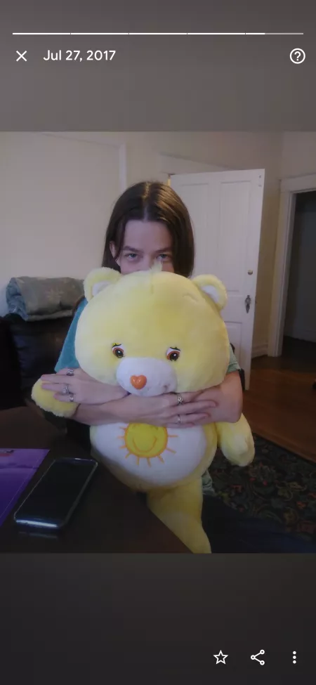 Just hugging my teddy bear! Just hugging my teddy bear!