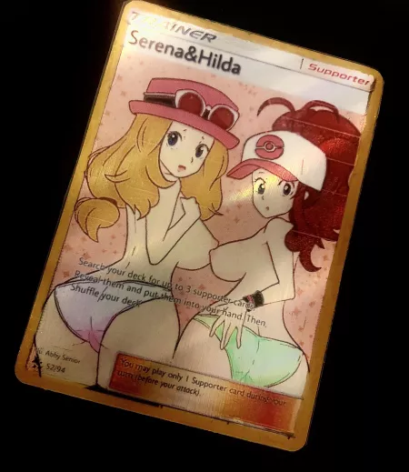 My new serena and Hilda Pokemon card! These are £25 each!:) also if you would like one of these and my other Hilda and Rosa card I will apply a discount, dm me if your interested:) My new serena and Hilda Pokemon card! These are £25 each!:) also if you would like one of these and my other Hilda and Rosa card I will apply a discount, dm me if your interested:)