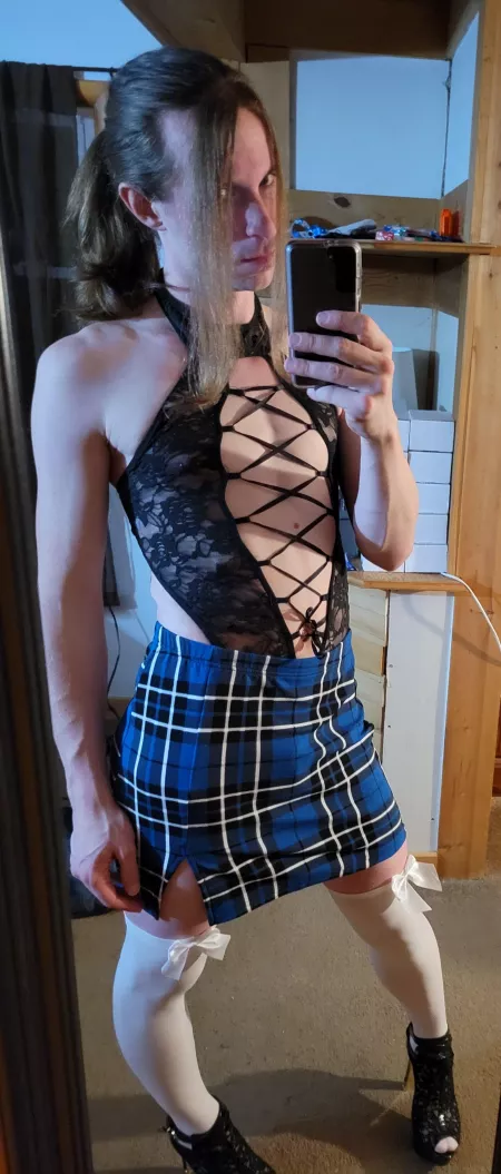 Tried for an innocent look, didn't like it, went to something a little more naughty Tried for an innocent look, didn't like it, went to something a little more naughty