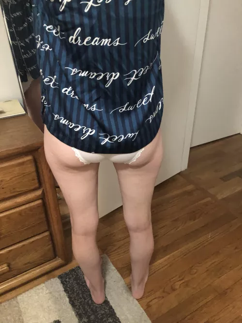 Lucky for you my pajama top is just short enough to show my panties and Mom Butt Lucky for you my pajama top is just short enough to show my panties and Mom Butt