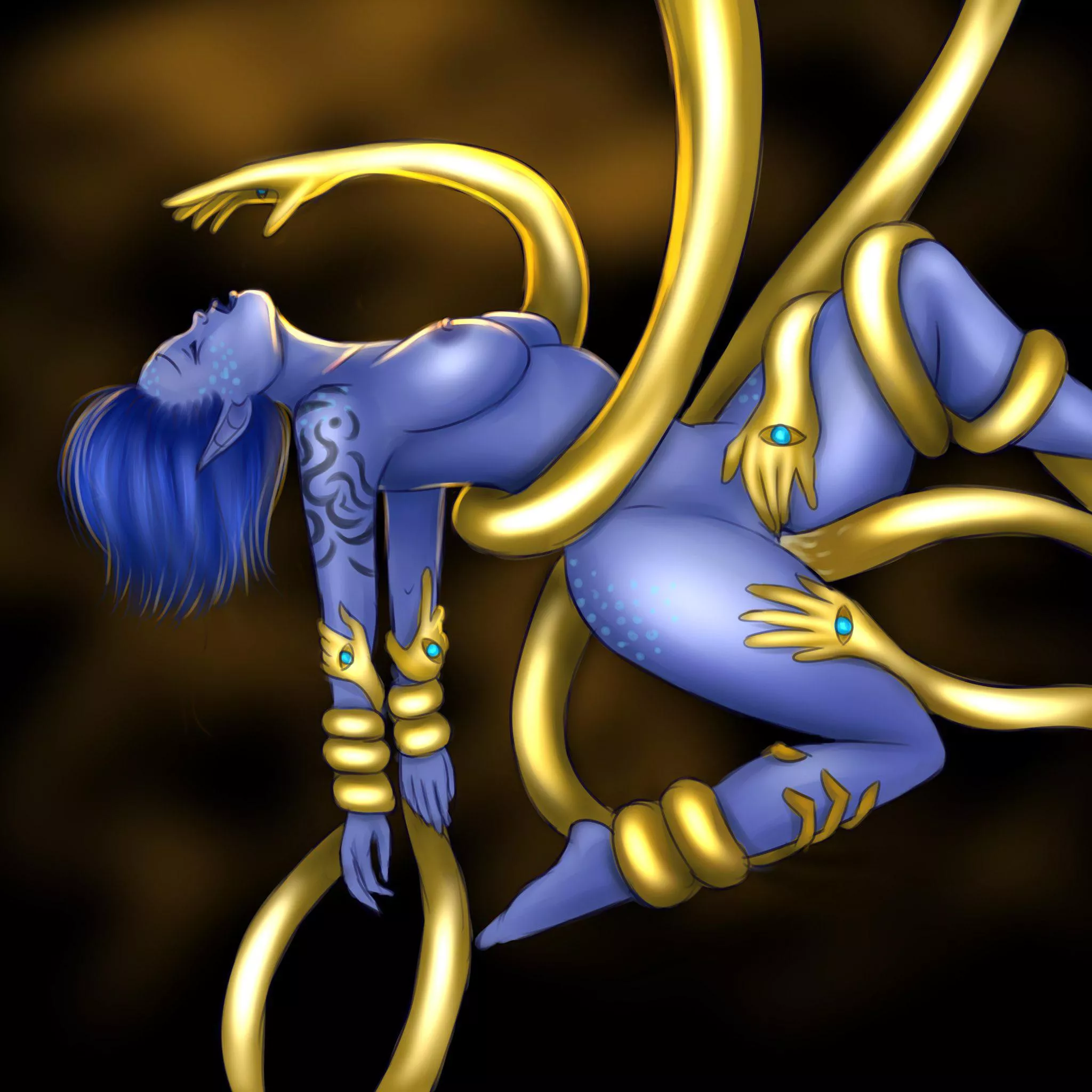 What’s better than tentacle porn? Tentacles with hands that can hypnotise you ofc…👁🤤 (zaffrin)