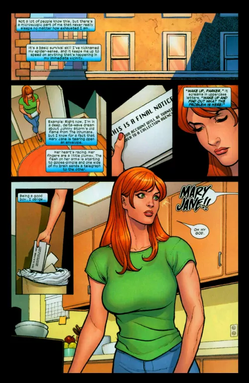 Mary Jane has some melons to go with her dump truck ass [Marvel Knights: Spider-Man #11]