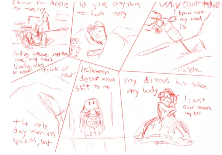 Pumpkin Disease and halloween. By fake moth